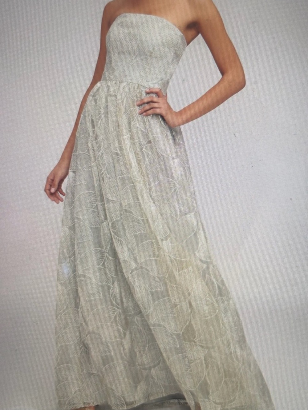 Lulu’s Dazzling Delight Mint Blur Embroidered Strapless Maxi Dress (prom)